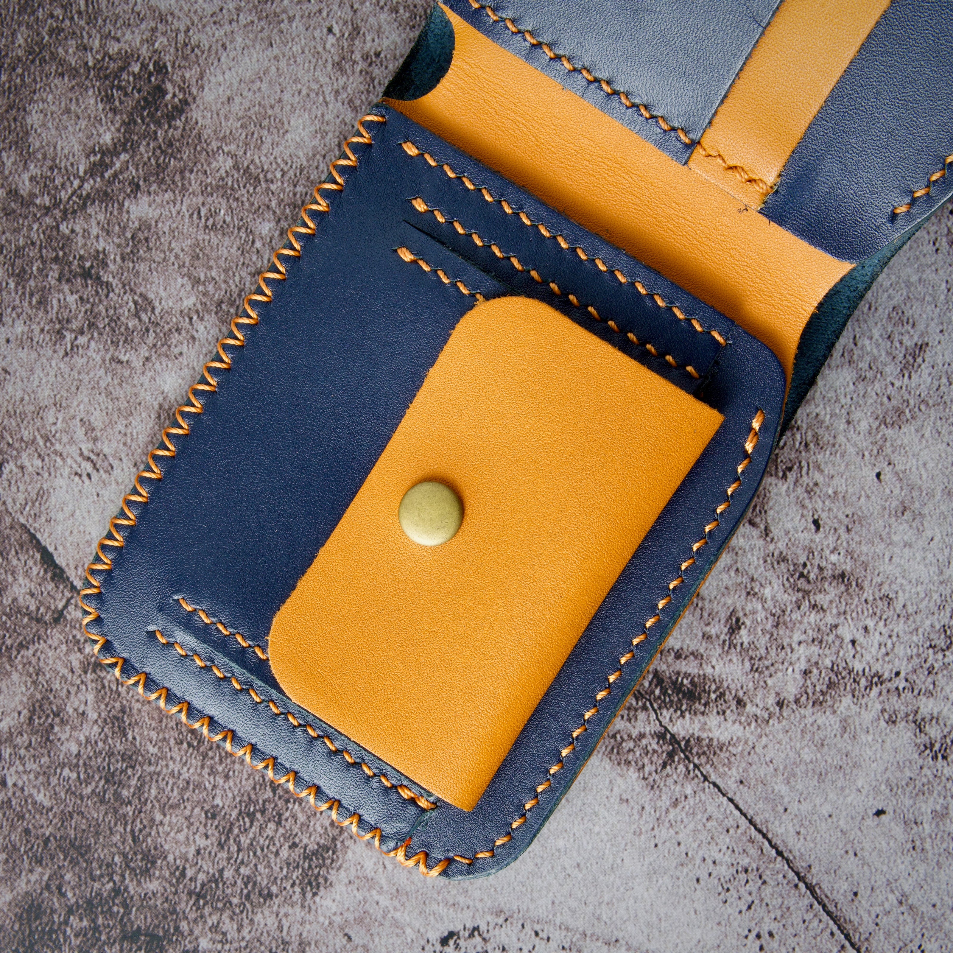 Cross Stitched Classic Slim Bi-Fold Wallet | Hunza Edge