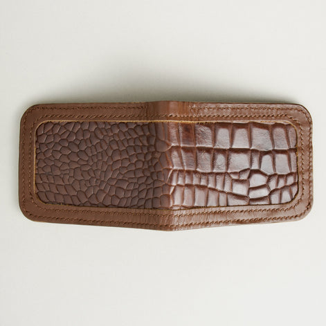 Croc-Embossed Classic Bi-Fold Wallet | Indus Sultan