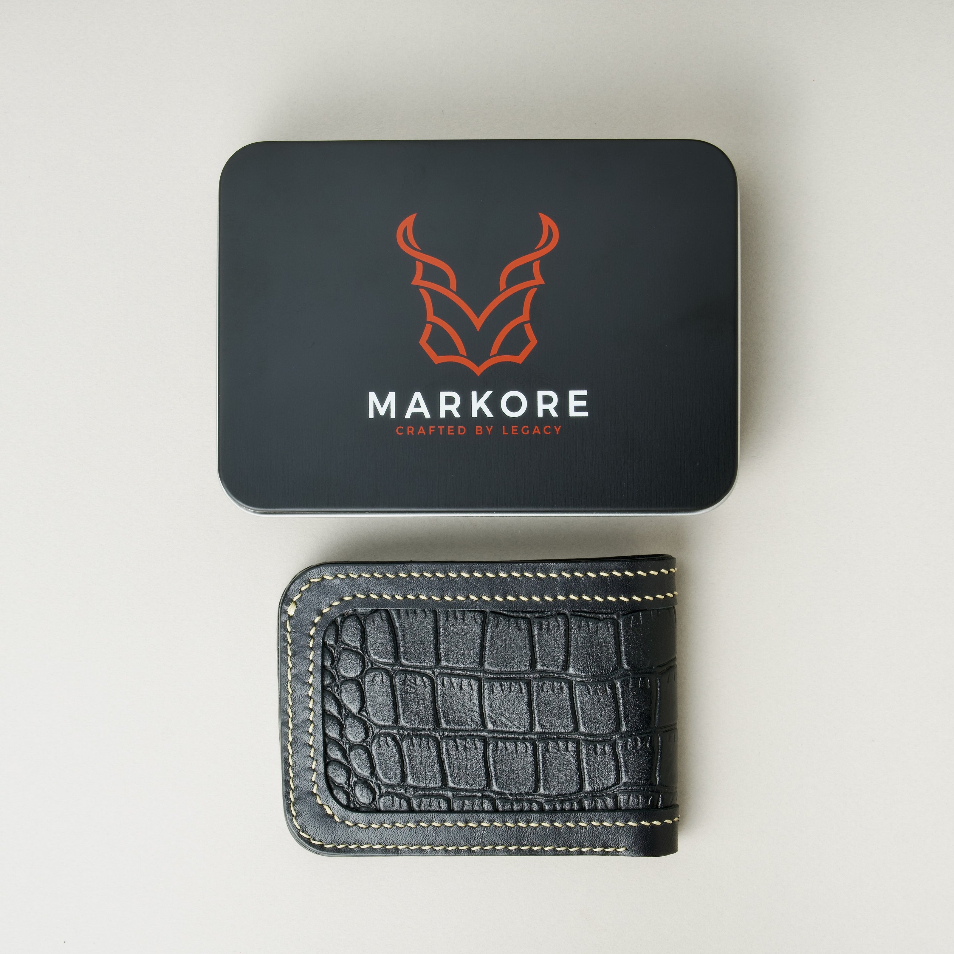 Croc-Embossed Classic Bi-Fold Wallet | Indus Sultan