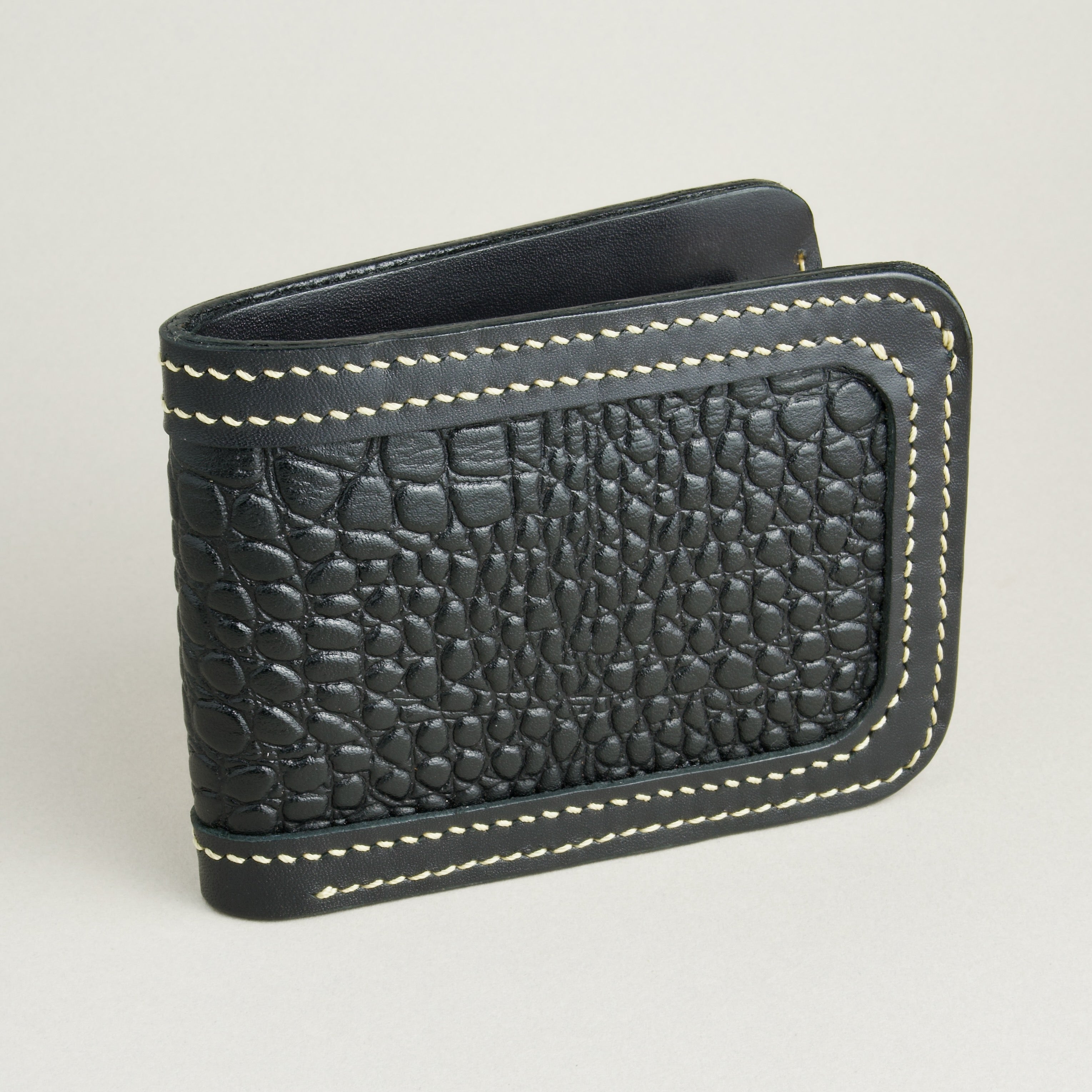 Croc-Embossed Classic Bi-Fold Wallet | Indus Sultan