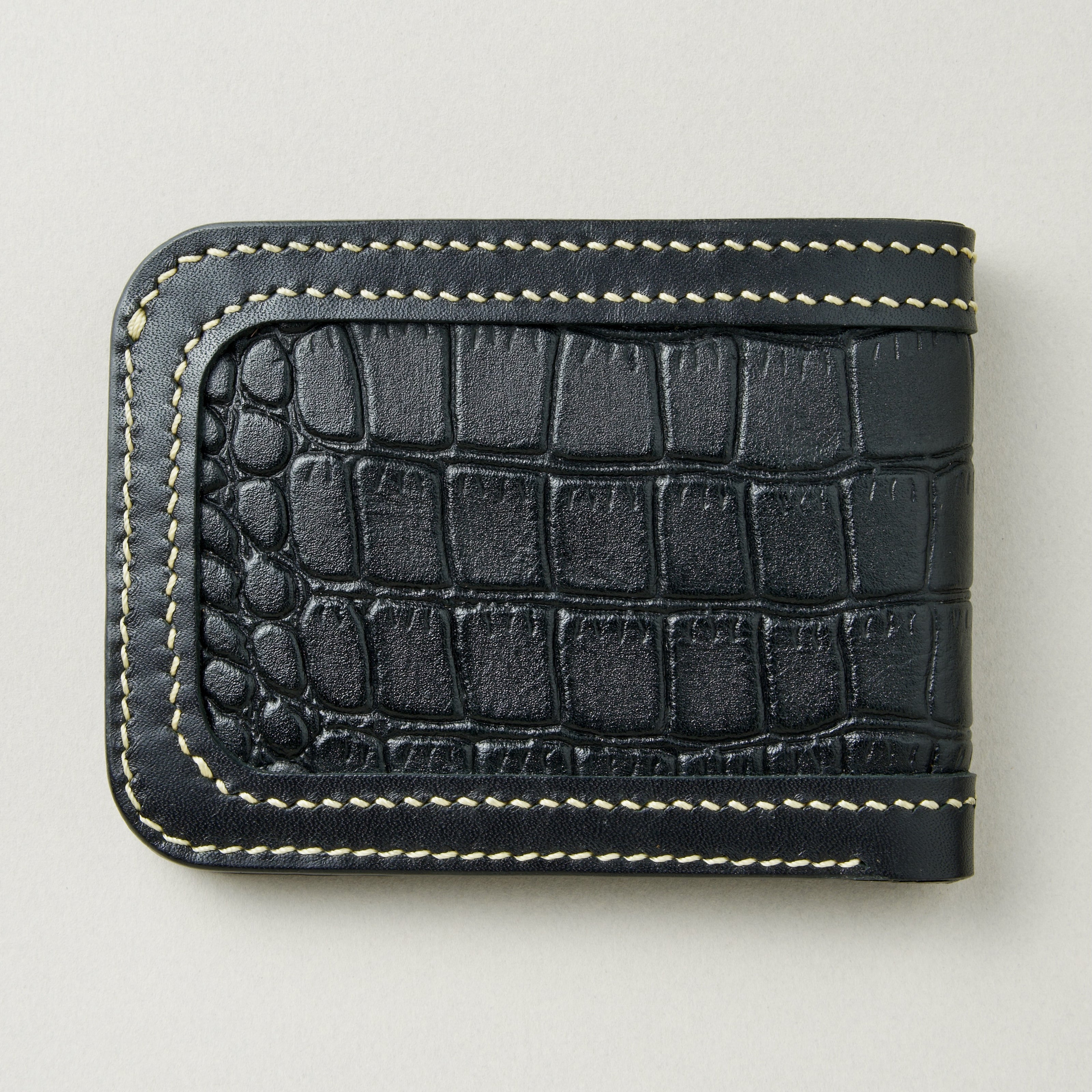Croc-Embossed Classic Bi-Fold Wallet | Indus Sultan