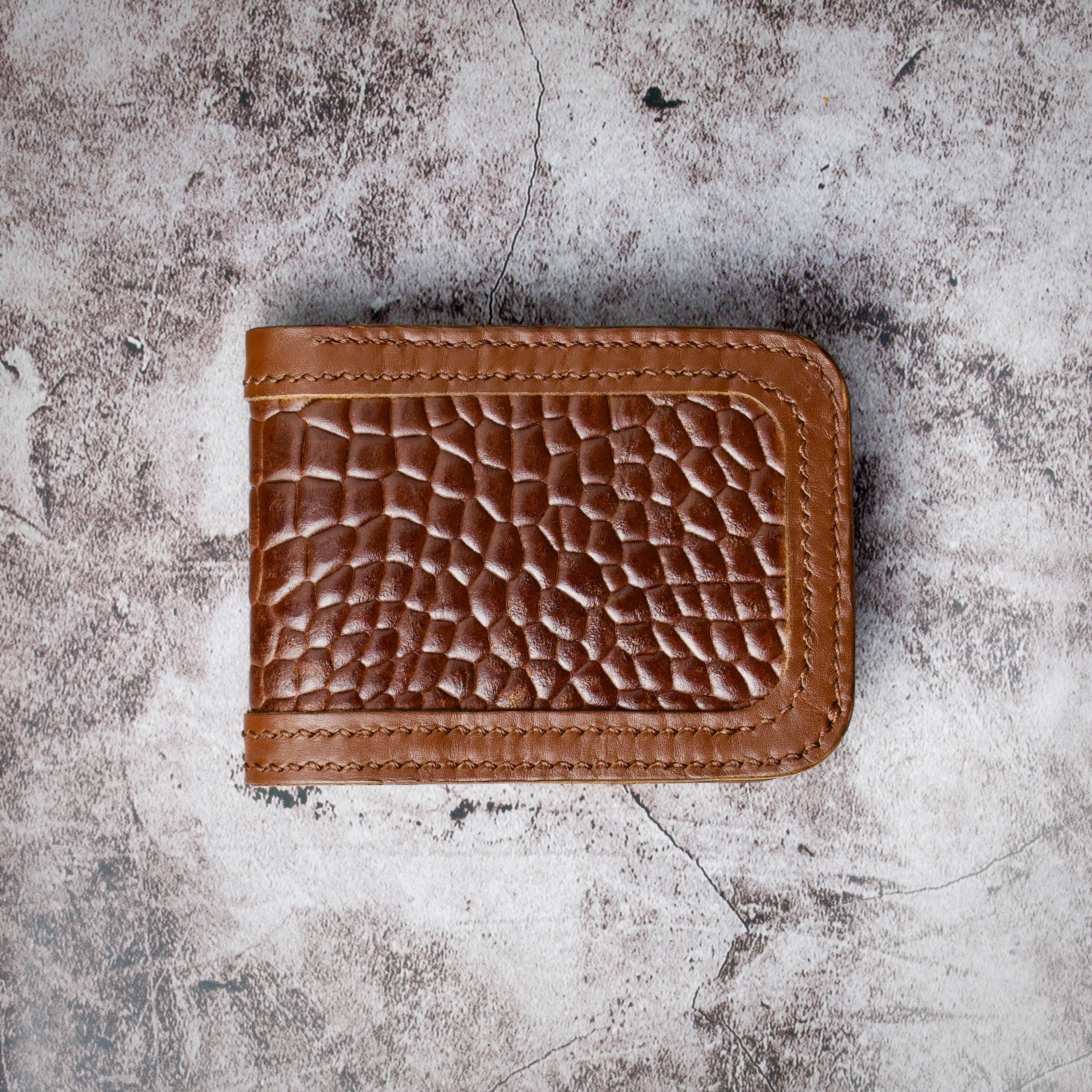 Croc-Embossed Classic Bi-Fold Wallet | Indus Sultan
